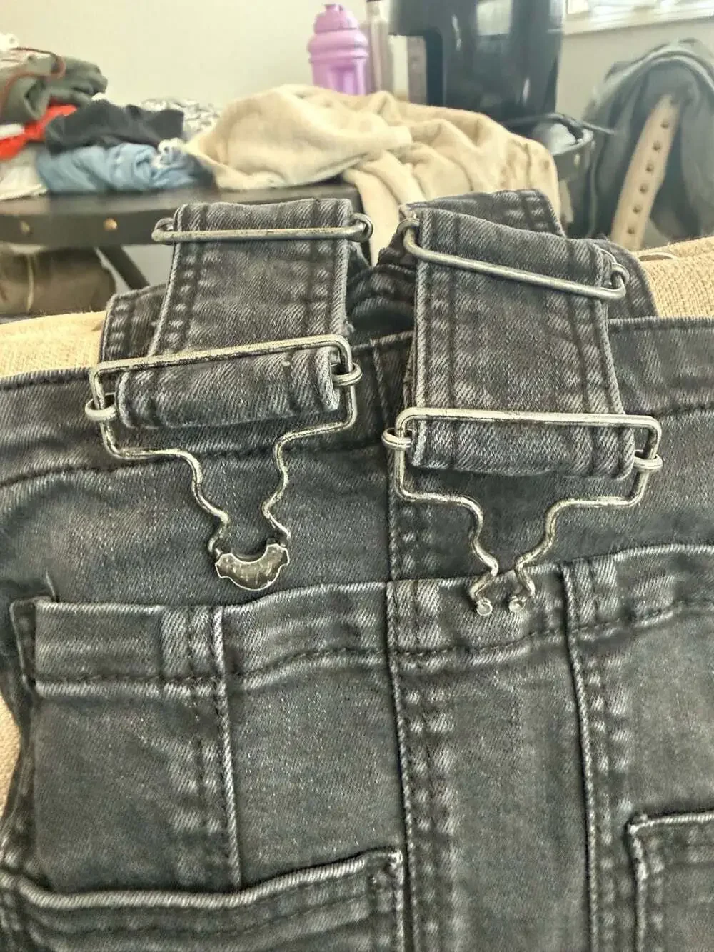 Free People Black Denim Skinny Overalls Size 26R